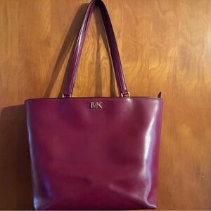 Michael Kors burgundy Leather Tote